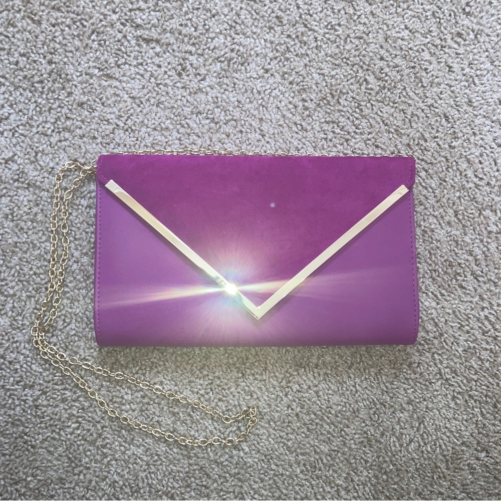 Aldo Clutch Pink with Gold Detachable Chain Strap - Picture 6 of 9